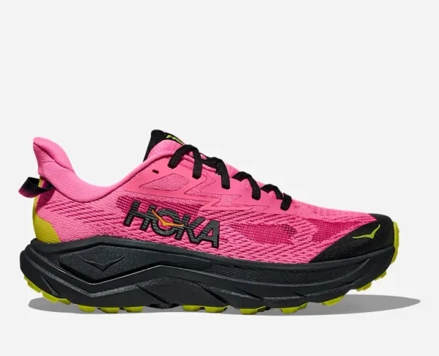 Hoka Women's Challenger 8 Road Running Shoes In Neon Rose/Black