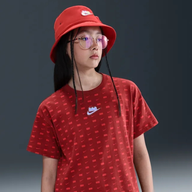 Nike x LEGO® Collection Girls' Cropped T-Shirt - Red - Cotton