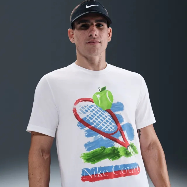 NikeCourt Men's Tennis T-Shirt - White - Cotton