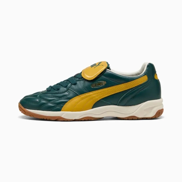PUMA King Indoor Sneakers Unisex, Green Terrain/Archive Gold, size 10
