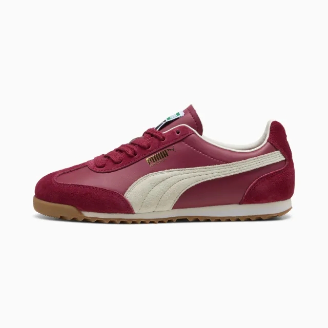 PUMA Arizona Retro Sneakers Unisex, Regal Red/Warm White/Gold, size 10