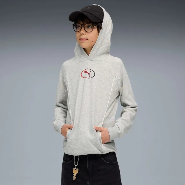 PUMA Sport Hoodie Youth, Light Grey Heather, size 11-12 Youth