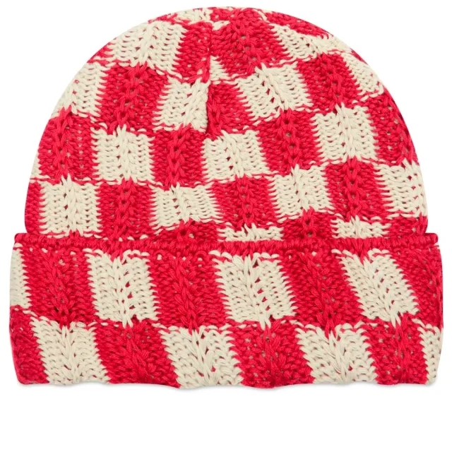 Sundays Men's Check Beanie Red