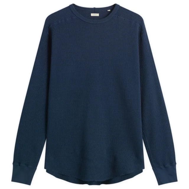 Nanamica Men's Crew Neck Thermal Sweatshirt Navy