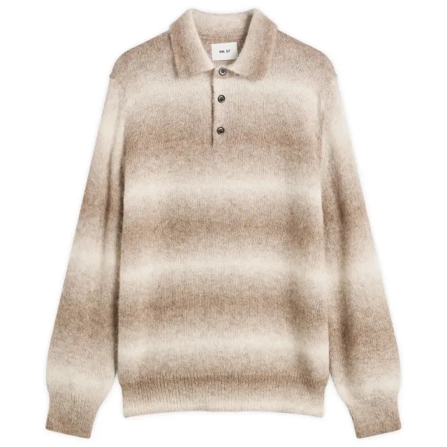 NN07 Men's Alfie Alpaca Knitted Polo Light Camel