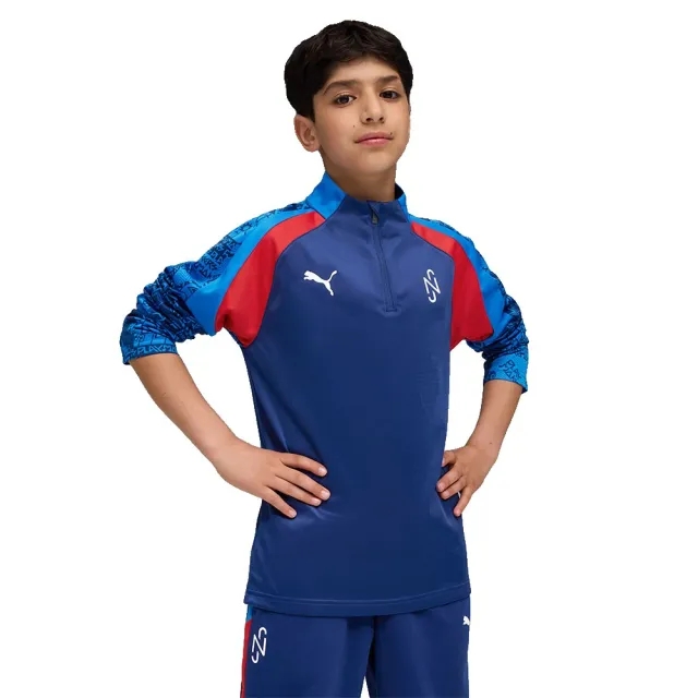 PUMA Neymar Jr Playmaker Quarter-Zip Football Top Youth, Blazing Blue/White/Ultra Blue