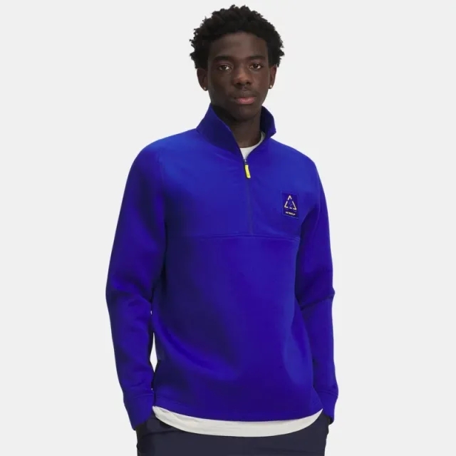 Under Armour  Drive Pro Hybrid Warning Men's ½ Zip Royal / Taxi L