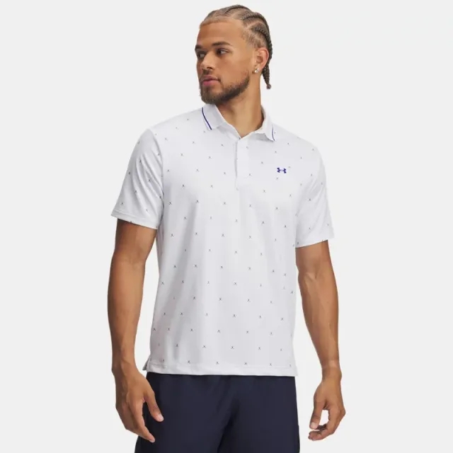Under Armour  Drive Warning Men's Polo White / Halo Gray / Royal L