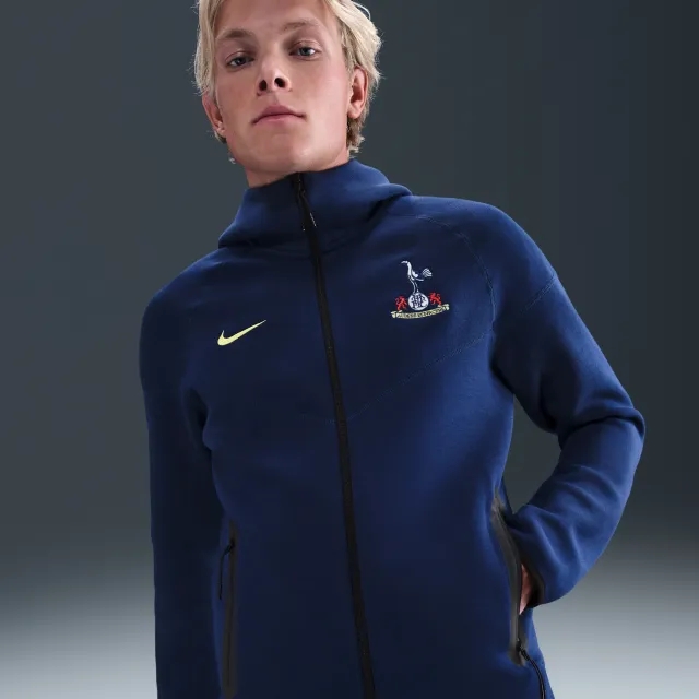 Tottenham Hotspur Tech Windrunner Nike Total 90 Football Fleece Full-Zip Jacket - Blue - Sustainable Materials