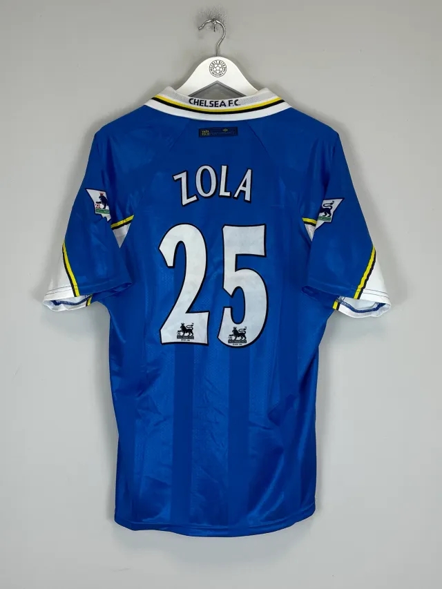 1997/99 CHELSEA ZOLA #25 *MINT* HOME SHIRT (L) UMBRO | CULT KITS