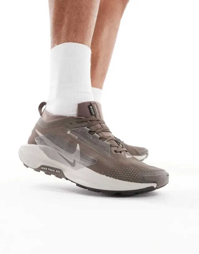 Nike Running Reactx Pegasus Trail 5 Gore-Tex Trainers In Brown & Grey