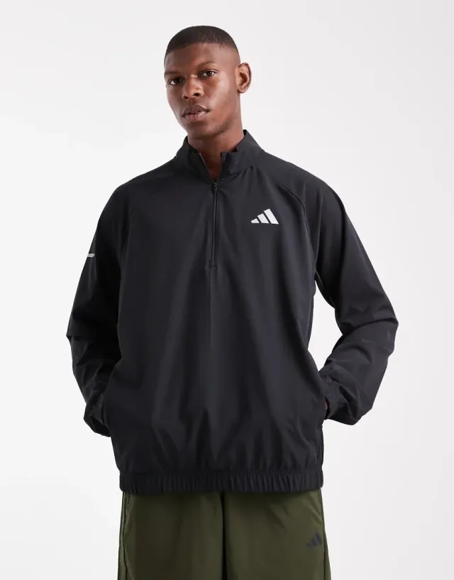 Adidas Performance Training Essentials Holiday Pack1/4 Zip In Black
