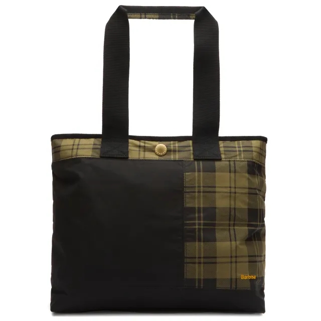 Barbour Women's Mya Patchwork Tote Bag Black/Olive Check