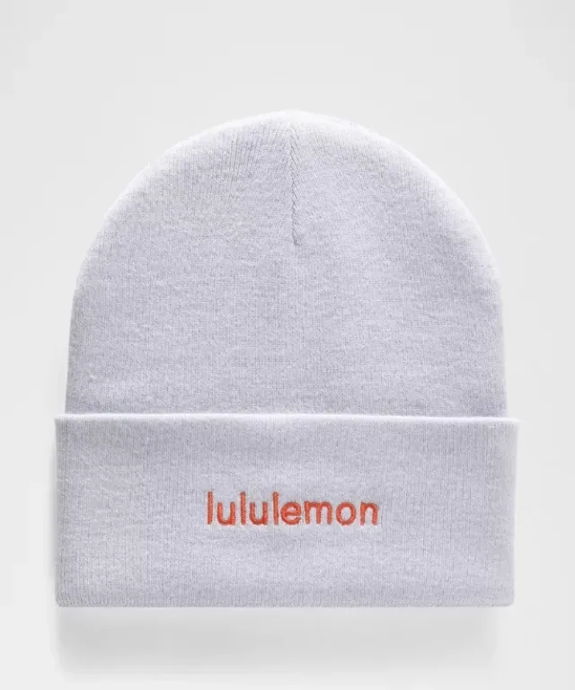lululemon – Warm Revelation Beanie Hat Wordmark – Color Blue/Orange/White