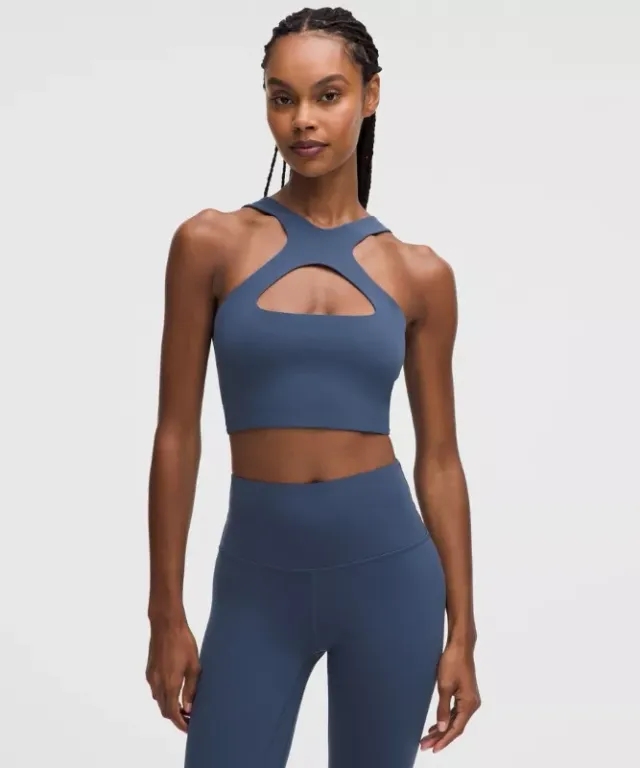 lululemon – Women's Bend This Scoop and Cross Sports Bra Light Support, A-C Cups – Color Blue – Size Small/Medium