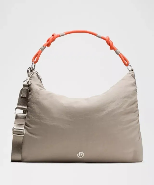 lululemon – Convertible Ruched Crossbody Bag Large 16L – Color Grey/Orange/Brown