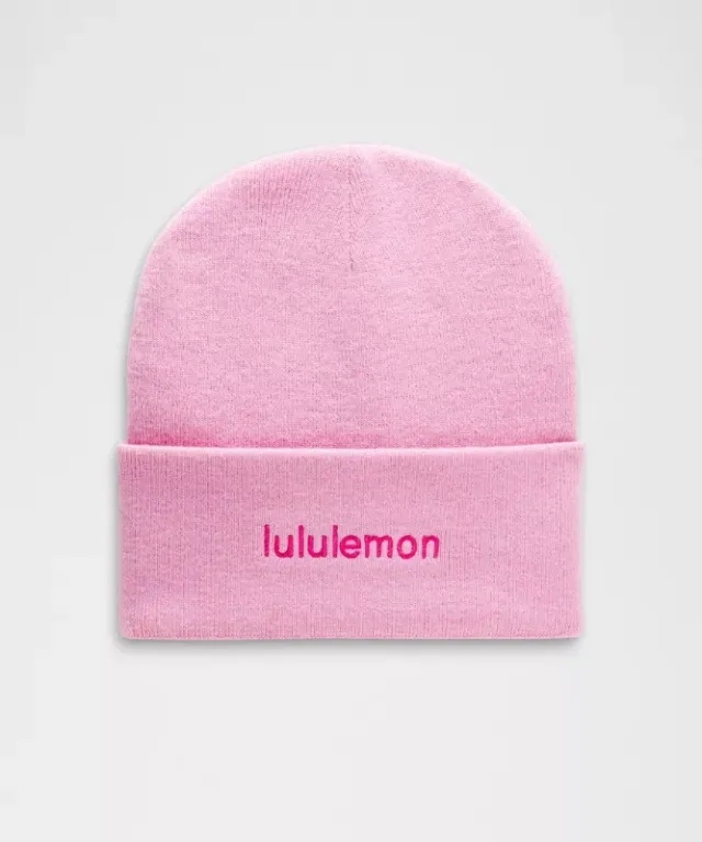 lululemon – Warm Revelation Beanie Hat Wordmark – Color Pink
