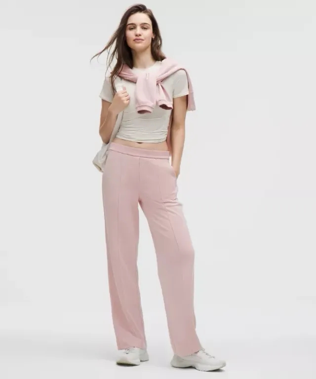 lululemon – Women's Softstreme Pintuck Mid-Rise Pants Regular – Color Pink – Size Large
