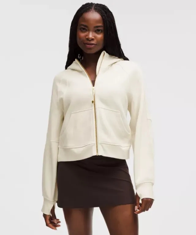 lululemon – Women's Scuba Oversized Full-Zip Hoodie – Color Gold/White – Size XL/2XL