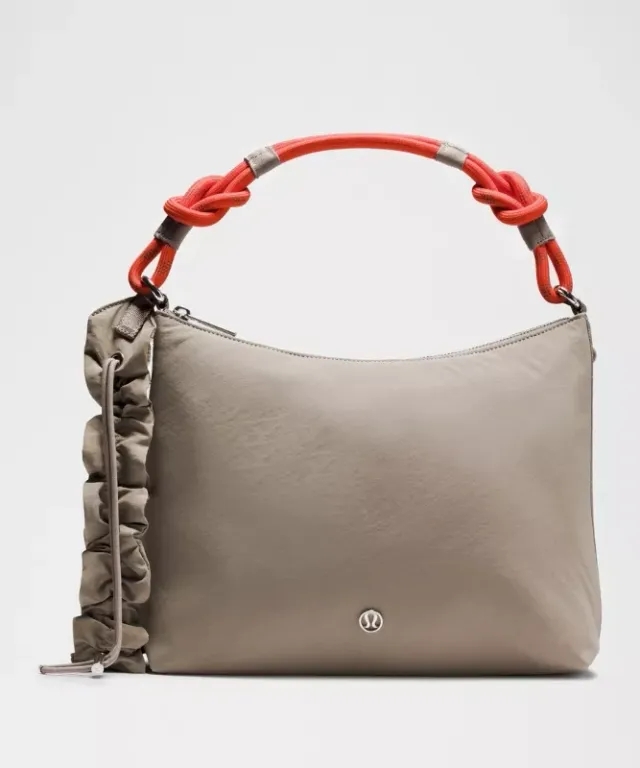 lululemon – Convertible Ruched Crossbody Bag 6.5L – Color Grey/Orange/Brown