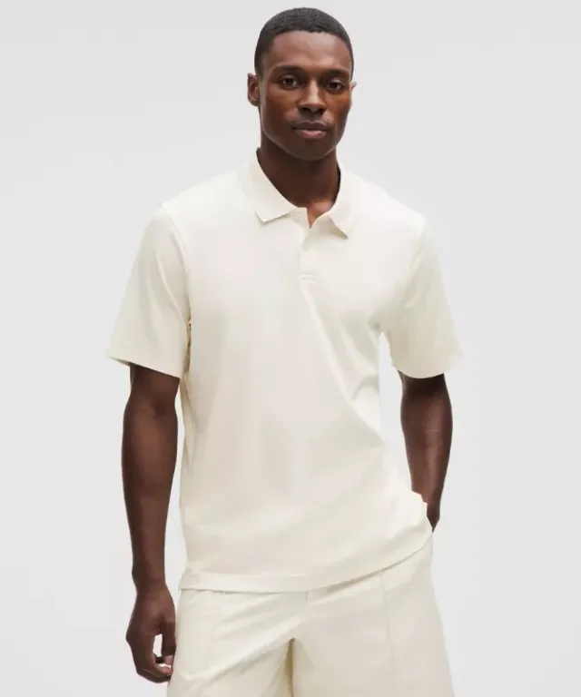 lululemon – Men's Organic Cotton Short-Sleeve Polo Shirt – Color White – Size XL