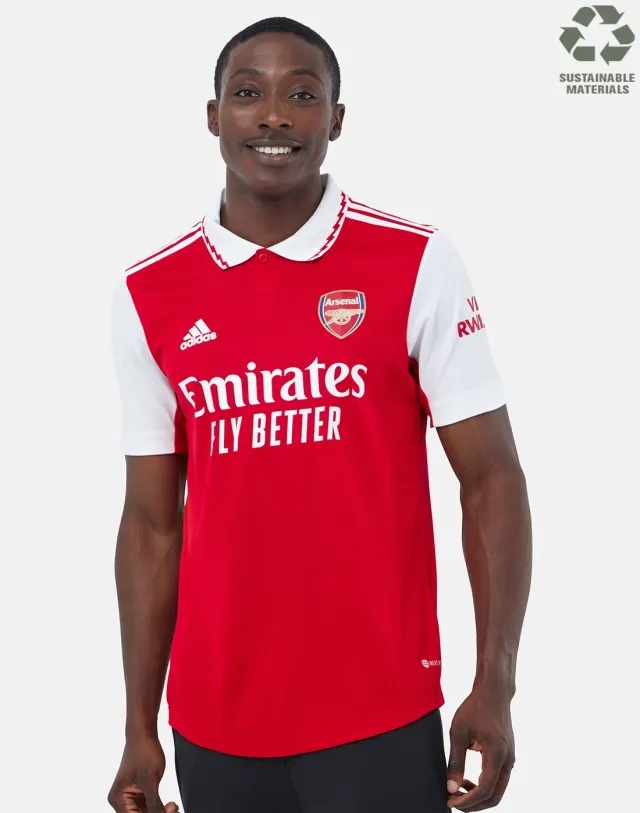 Men's adidas Arsenal 22/23 Authentic Home Jersey Wh in Red/White 