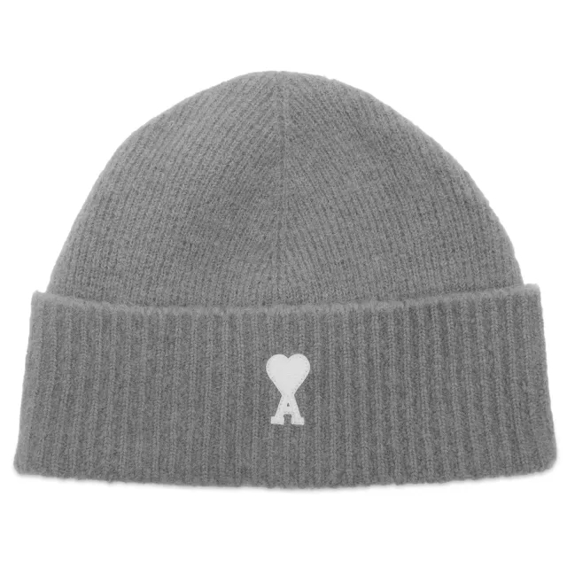AMI Paris Men's Alpaca Knit Beanie Gris/Ecru
