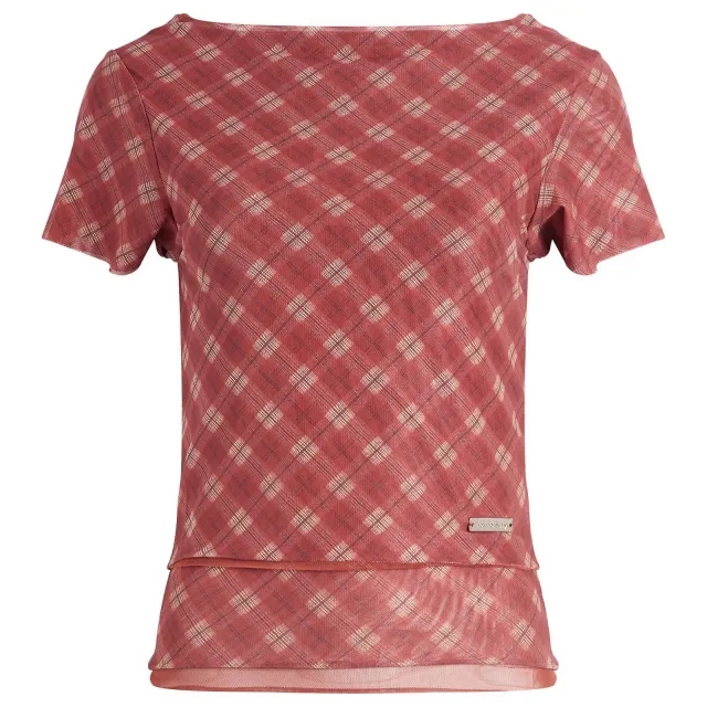 House Of Sunny Women's Retro Check Mesh Top Multi