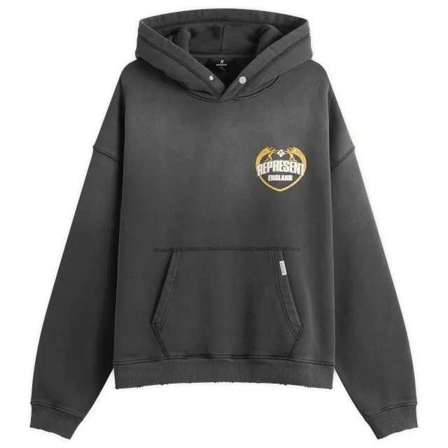 Represent Men's Angel Border Hoodie Stained Black