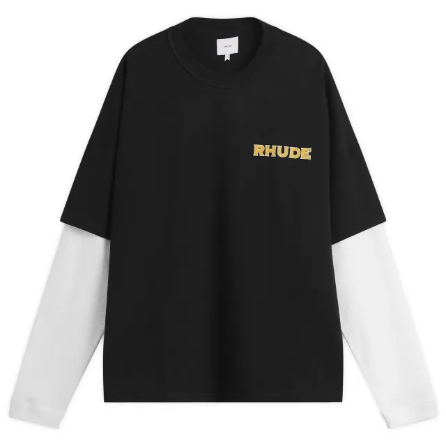 Rhude Men's Steel Double-Layered T-Shirt Black/White