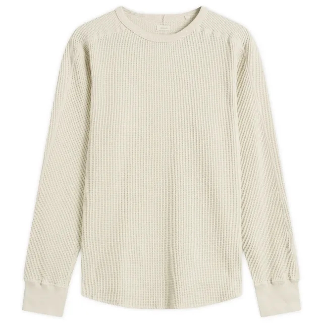 Nanamica Men's Crew Neck Thermal Sweatshirt Natural
