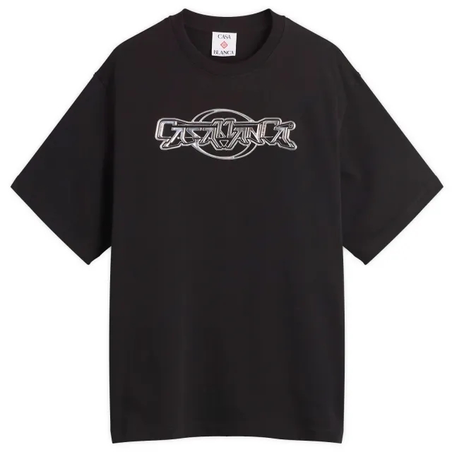Casablanca Men's Black Jersey Casablanca Men's 3D Oversized T-Shirt