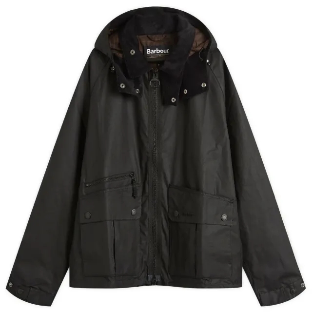 Barbour Men's Re-Engineered Bardon Spey Wax Jacket Black