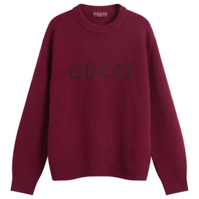 Gucci Men's Gucci Men's Logo Wool Jumper Red