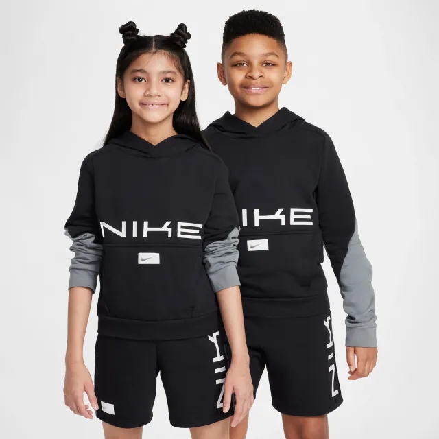 Nike Multi Older Kids' Dri-FIT Fleece Pullover Hoodie - Black - Cotton/Polyester