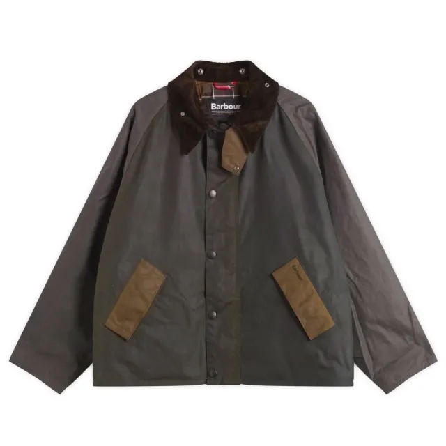 Barbour Men's Patchwork Transport Wax Jacket Sage Multi