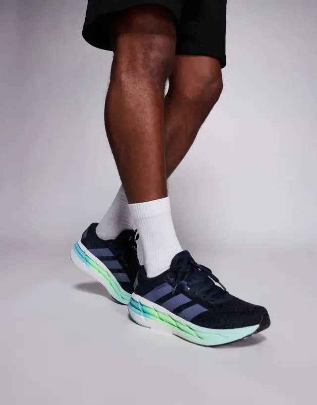 Adidas Running Adistar 4 Trainers In Navy And Green