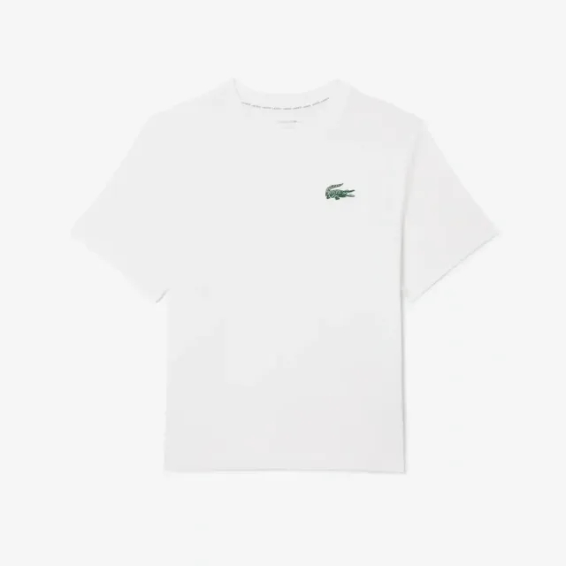 Lacoste Cotton Jersey Loungewear T-Shirt - White / Green