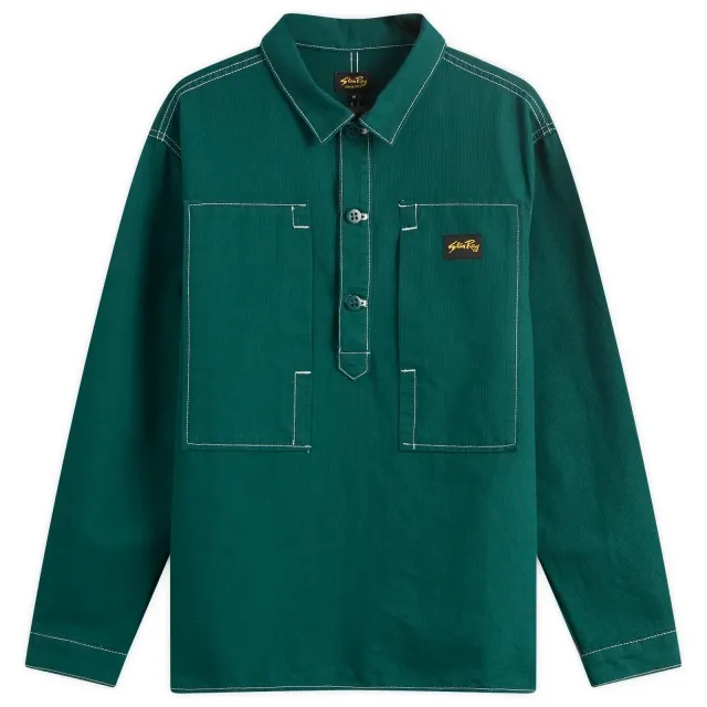 Stan Ray Men's Painters Pop Over Shirt Botanical Green Bedford