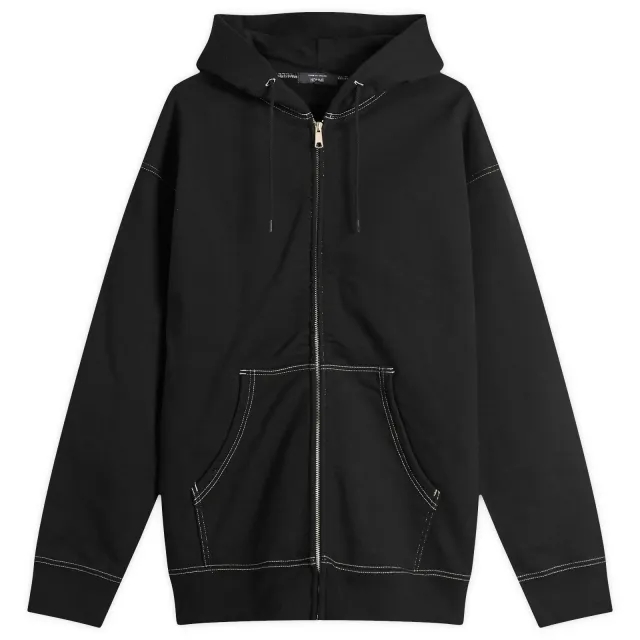 Comme des Garçons Homme Men's Garment Dyed Zip Hood Black