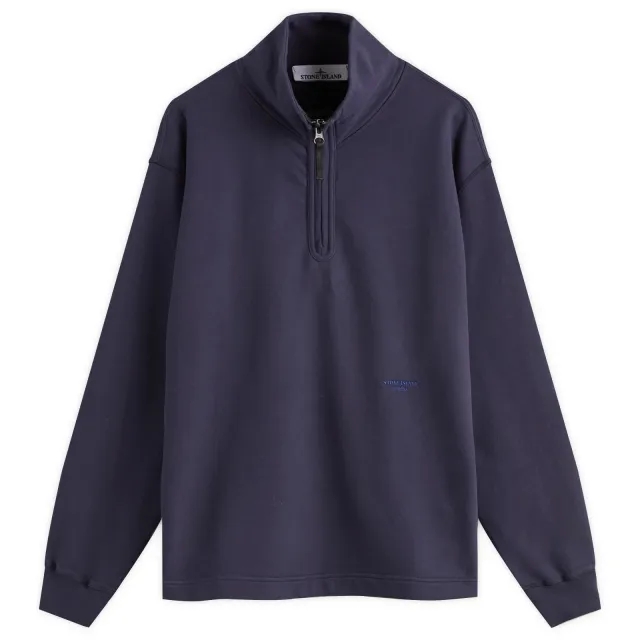 Stone Island Men's Marina Half Zip Sweatshirt Blue
