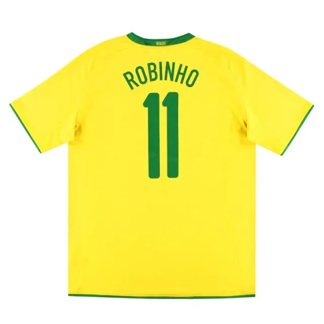 2008-10 Brazil Nike Home Shirt Robinho #11 XL - Brazil / Excellent 