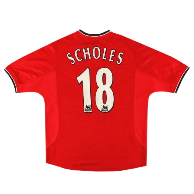 2000-02 Manchester United Umbro Home Shirt Scholes #18 Y - Manchester United / Excellent 