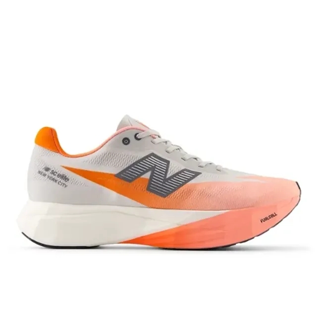 New Balance Men's TCS NYC Marathon FuelCell SuperComp Elite v5 in Pink/Grey/Orange Synthetic