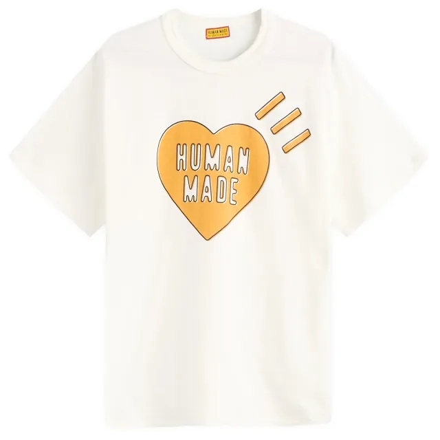 Human Made Men's Yellow Heart T-Shirt White