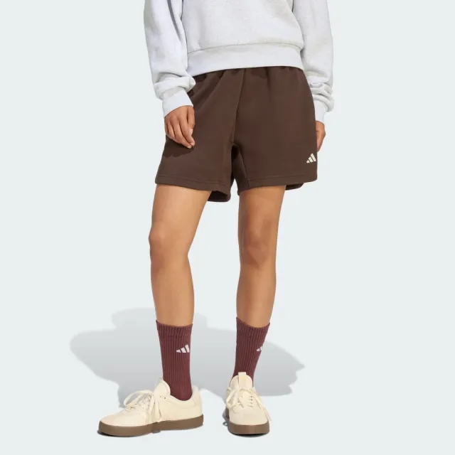 adidas 3 Stripes Studio Fleece Loose Shorts