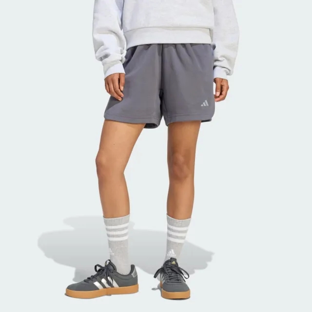 adidas 3 Stripes Studio Fleece Loose Shorts