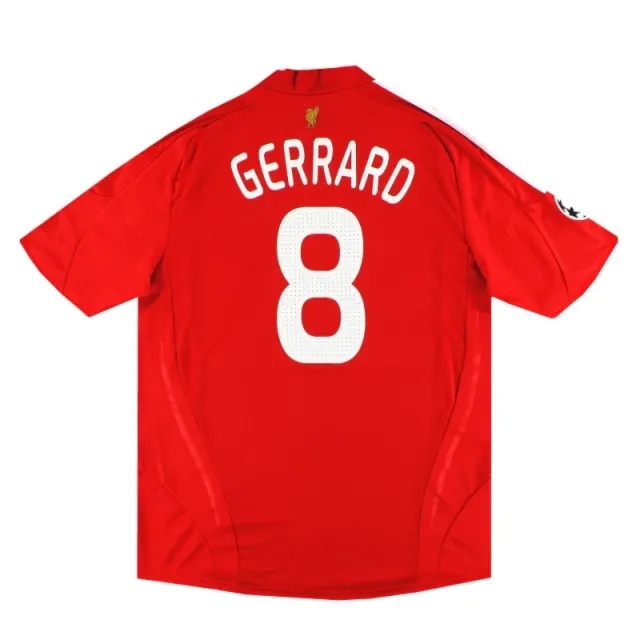 2008-10 Liverpool adidas CL Home Shirt Gerrard #8 *Mint* XL - Liverpool / Mint 