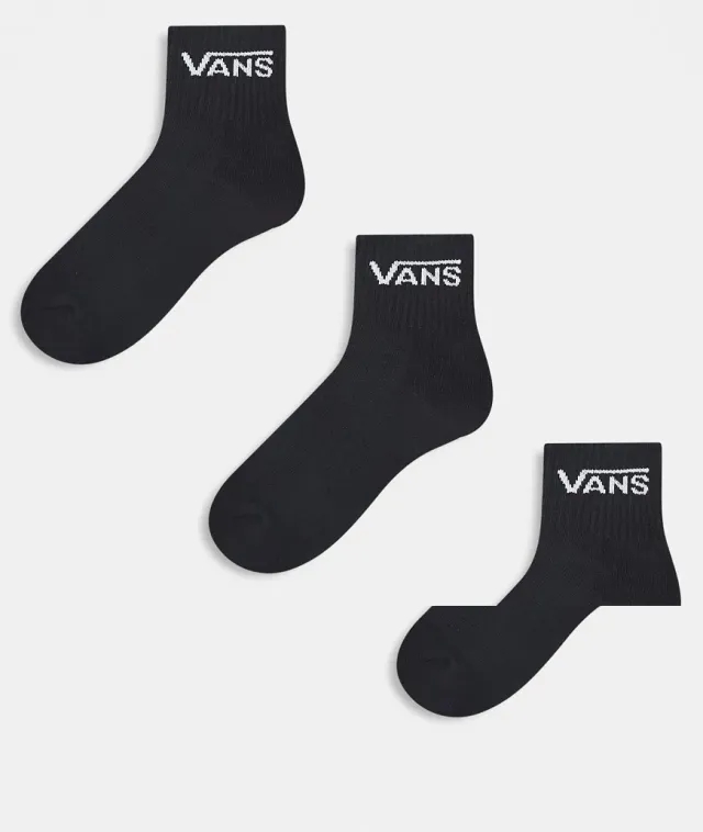 Vans 3-Pack Classic Half Crew Socks In Black