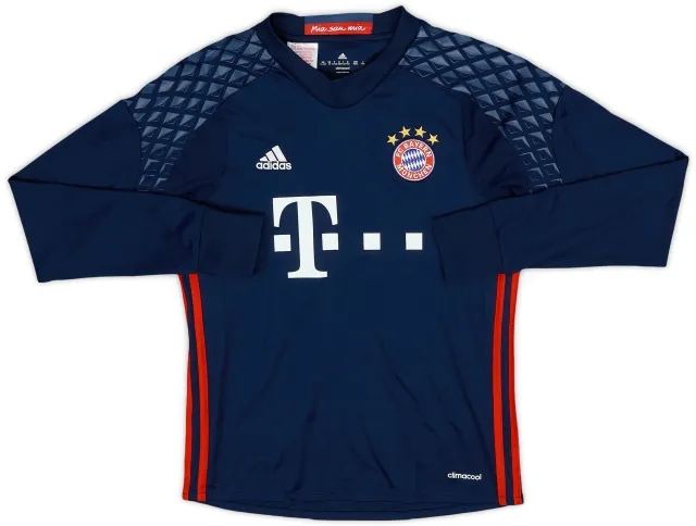 adidas Bayern Munich Boys LS Goalkeeper Home Shirt 2016/17